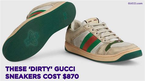 distressed gucci shoes designed with fake dirt|Gucci is selling dirty sneakers with scuff marks for $870.